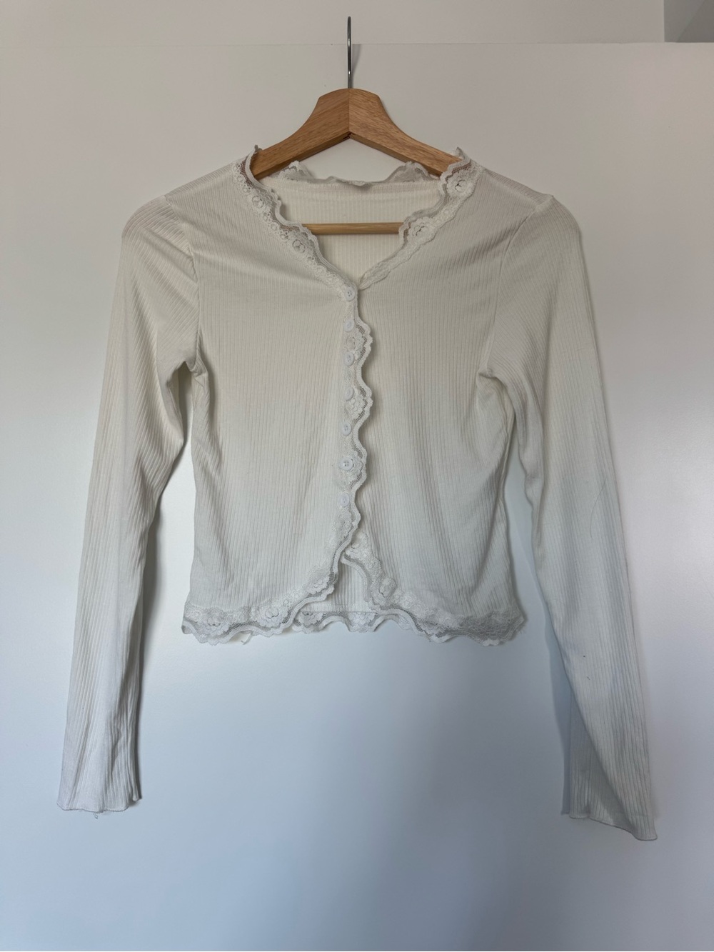 Lace Ribbed Cardigan Women’s Size Small